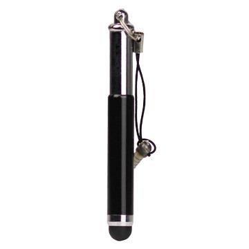 Добави още лукс Стилус писалки Стилус писалка сгъваема 3.5 мм жак за капацитивни тъч дисплеи универсална - черна